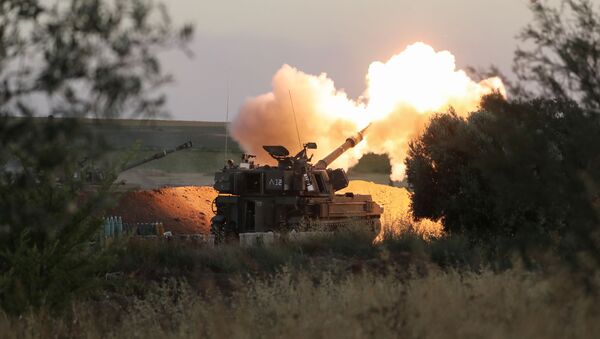 Artilharia israelense realiza ataque próximo à fronteira com a Faixa de Gaza, 19 de maio de 2021  - Sputnik Brasil
