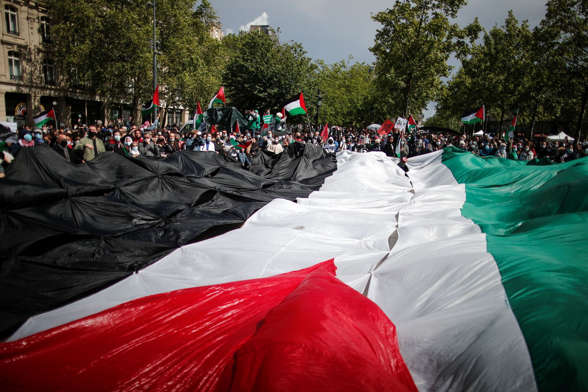  Manifestação pró-Palestina reúne mais de 1.000 pessoas no centro de Paris - Sputnik Brasil, 1920, 22.05.2021