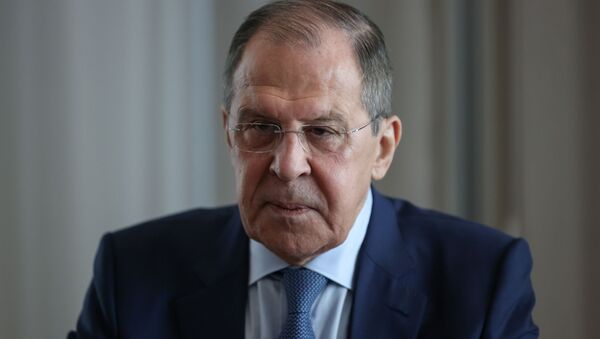 Sergei Lavrov, ministro das Relações Exteriores da Rússia, participa de reunião com seu homólogo grego Nikos Dendias em Sochi, Rússia, 24 de maio de 2021 - Sputnik Brasil