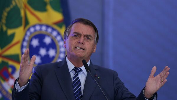 Presidente Jair Bolsonaro durante abertura da Semana das Comunicações, no Palácio do Planalto, em Brasília - Sputnik Brasil