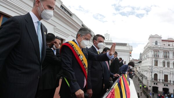 Guilherme Lasso toma posse como presidente do Equador, em Quito, em cerimônia que contou com presença do presidente Jair Bolsonato - Sputnik Brasil