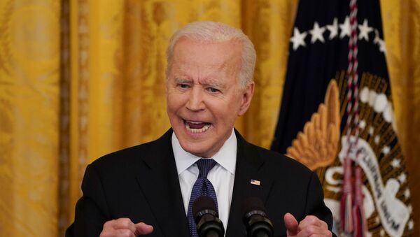 O presidente dos Estados Unidos, Joe Biden, durante discurso na Casa Branca, em Washington, em 20 de maio de 2021 - Sputnik Brasil