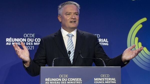 Novo secretário-geral da OCDE, Mathias Cormann, discursa durante cerimônia de posse em Paris, França - Sputnik Brasil