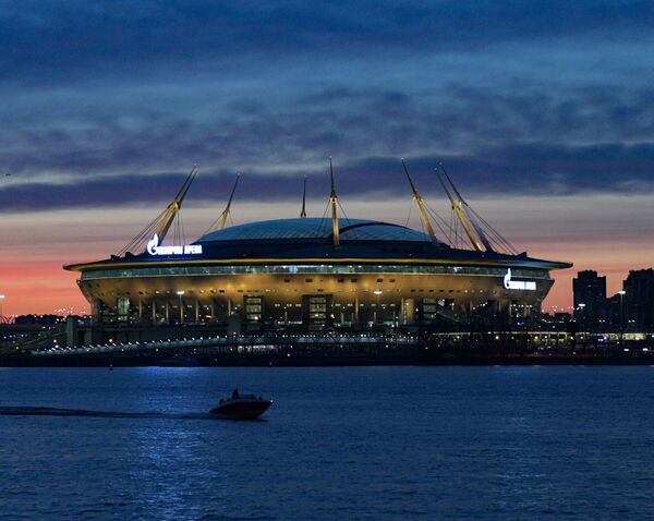 Vista do estádio Gazprom Arena em São Petersburgo, Rússia - Sputnik Brasil