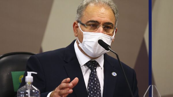 O ministro da Saúde, Marcelo Queiroga, é ouvido novamente durante sessão da CPI da Pandemia, no Senado, 8 de junho de 2021 - Sputnik Brasil
