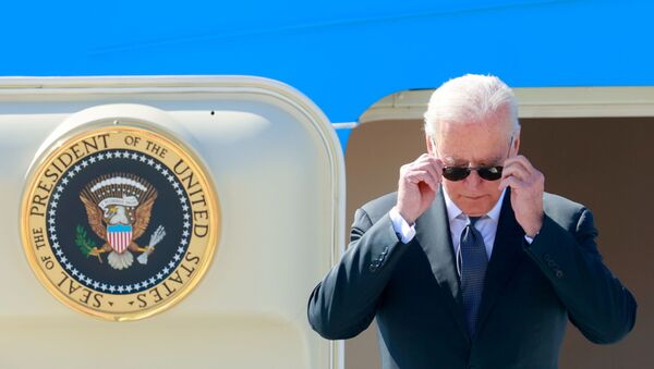 Presidente dos EUA Joe Biden chega a Genebra para se encontrar com seu homólogo russo, Vladimir Putin, 15 de junho de 2021 - Sputnik Brasil