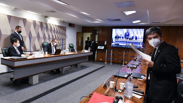Senadores durante a CPI da Covid, Brasília, 15 de junho de 2021 - Sputnik Brasil