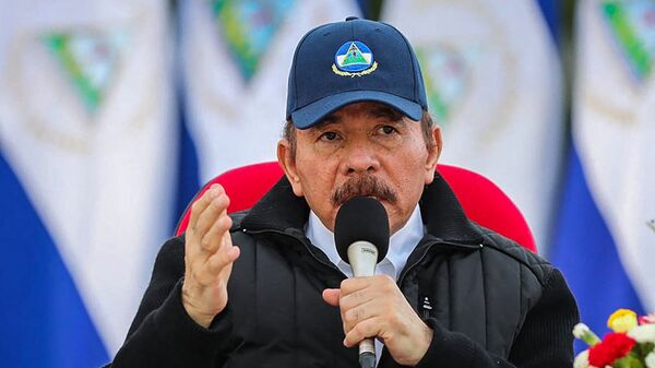 Presidente da Nicarágua, Daniel Ortega, durante o 41º aniversário da Revolução Sandinista em Manágua, Nicarágua. Foto de arquivo - Sputnik Brasil