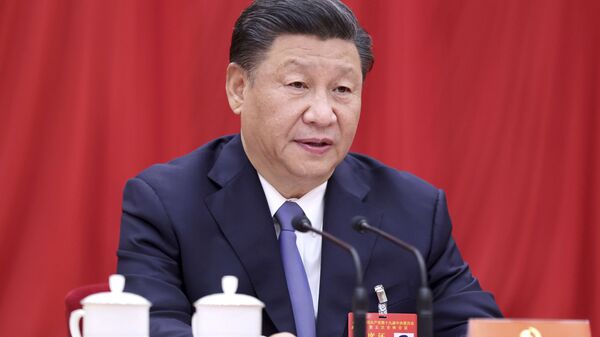 O presidente chinês, Xi Jinping, durante discurso  (Foto de Arquivo) - Sputnik Brasil