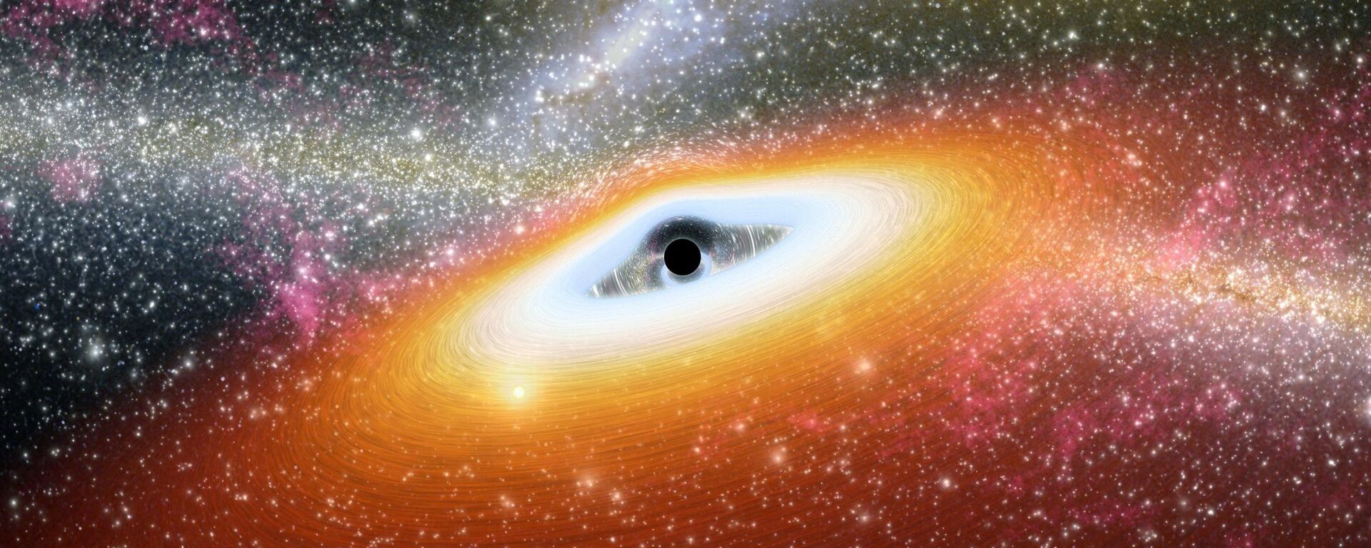 Concepção artística de um buraco negro supermassivo de ponto preto central primitivo - Sputnik Brasil, 1920, 16.11.2021