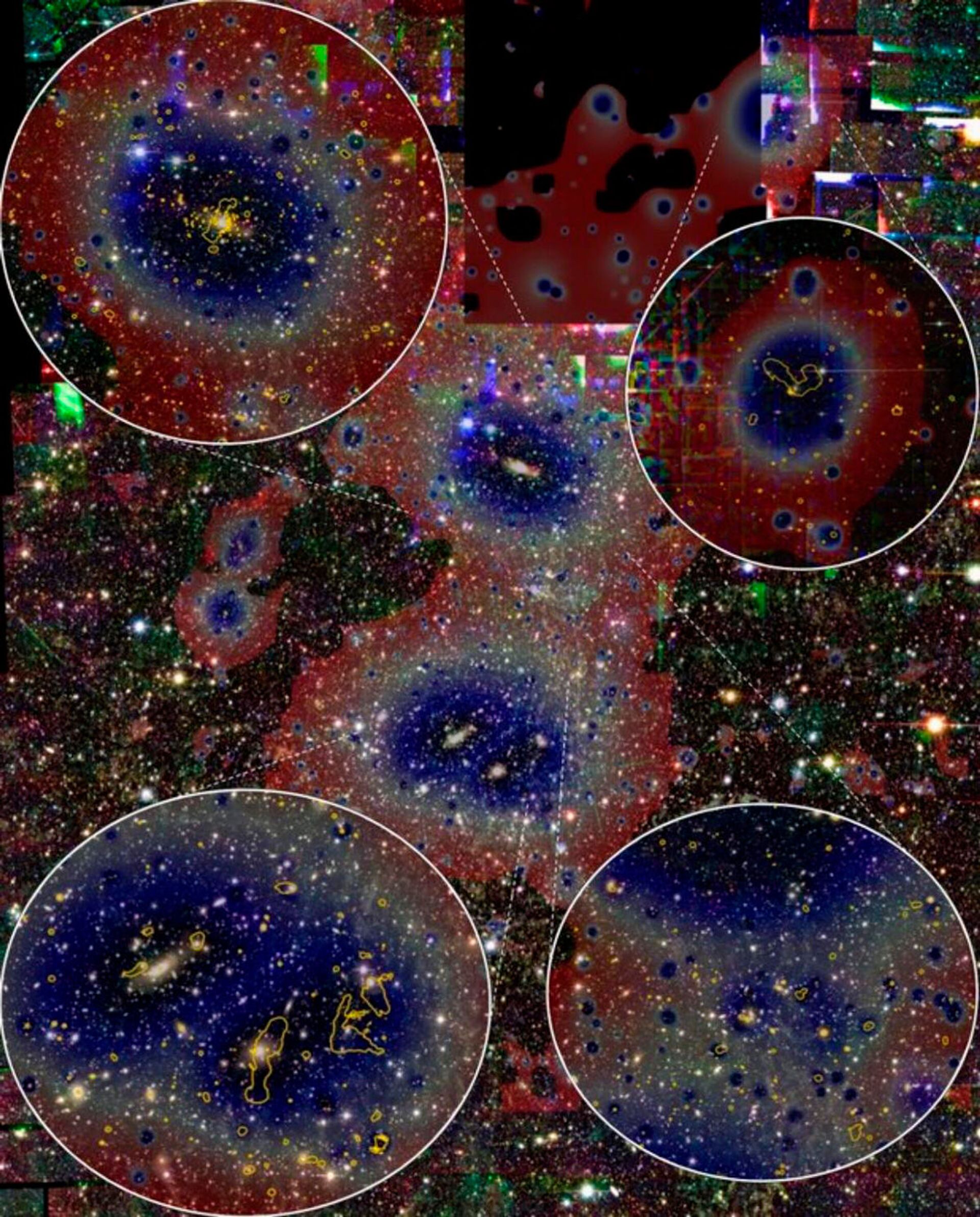 Descobrem galáxias se movendo rumo à colisão em 'estrada de matéria' intergaláctica (FOTOS) - Sputnik Brasil, 1920, 03.07.2021