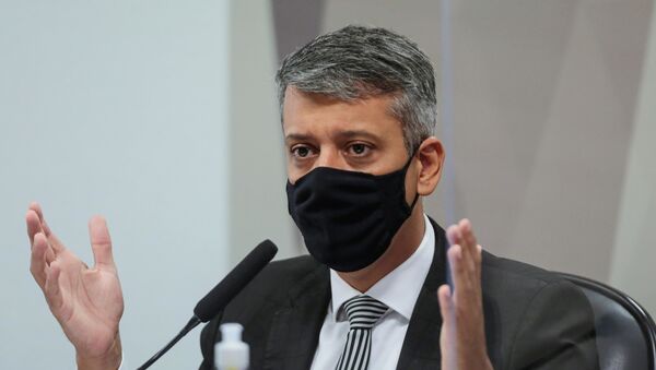 Roberto Dias durante  depoimento na CPI da Covid no Senado Federal em Brasília (DF), nesta quarta-feira (7) - Sputnik Brasil