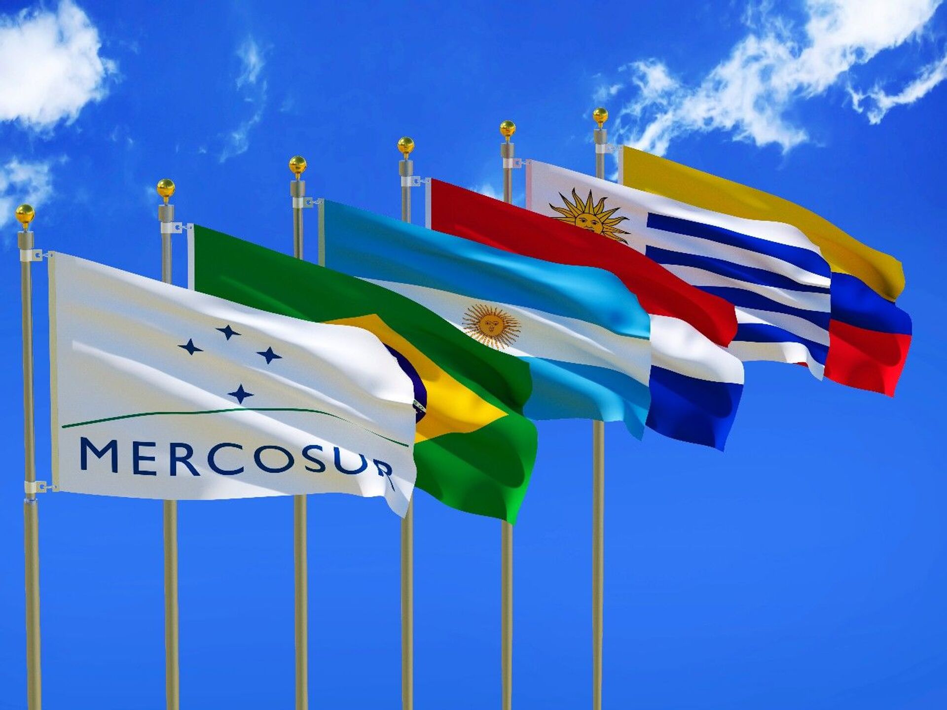 Bandeiras dos países do Mercosul - Sputnik Brasil, 1920, 03.02.2023