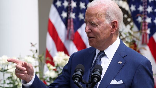 O presidente dos EUA, Joe Biden, faz comentários durante um evento para comemorar o 31º aniversário da Lei dos Americanos com Deficiências (ADA) no White House Rose Garden em Washington, EUA, em 26 de julho de 2021 - Sputnik Brasil