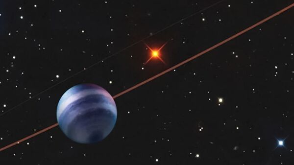 Representação artística do exoplaneta COCONUTS-2b orbitando a estrela anã COCONUTS-2 - Sputnik Brasil