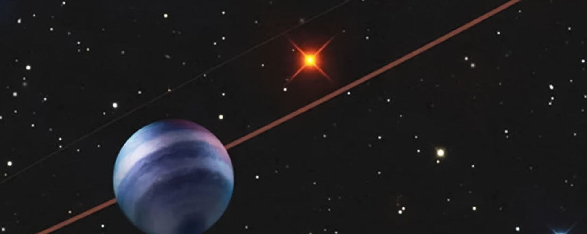 Representação artística do exoplaneta COCONUTS-2b orbitando a estrela anã COCONUTS-2 - Sputnik Brasil, 1920, 29.03.2023