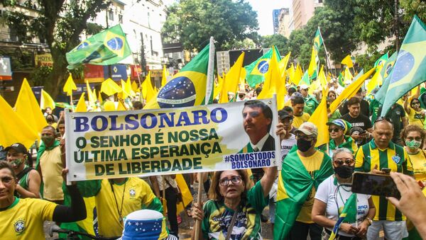 Protesto a favor do presidente Jair Bolsonaro e voto impresso, realizado na cidade de Belém, Pará, em 1º de agosto - Sputnik Brasil