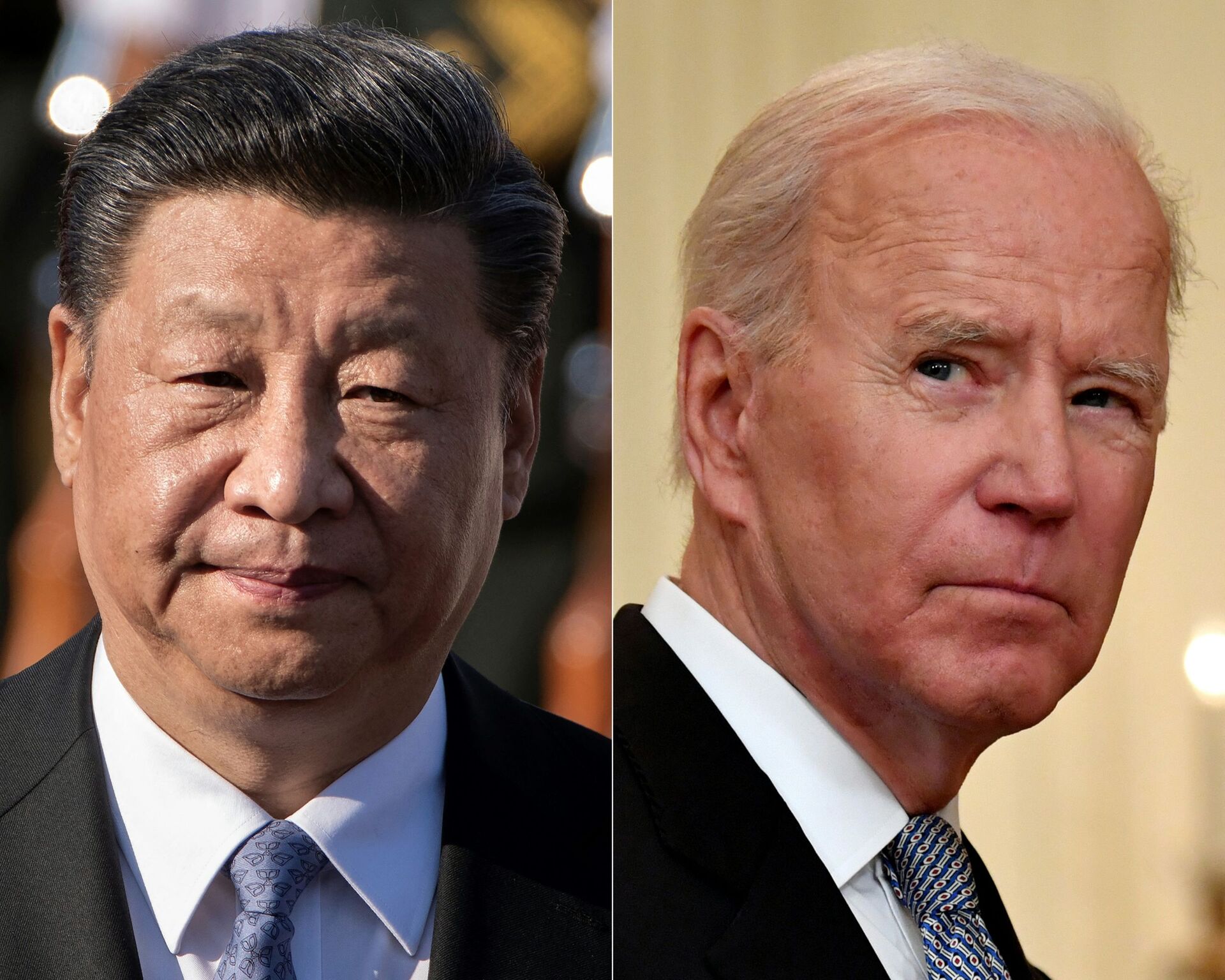 Combinação de fotos de arquivo com o presidente chinês Xi Jinping (E) e o presidente dos EUA, Joe Biden - Sputnik Brasil, 1920, 09.11.2021