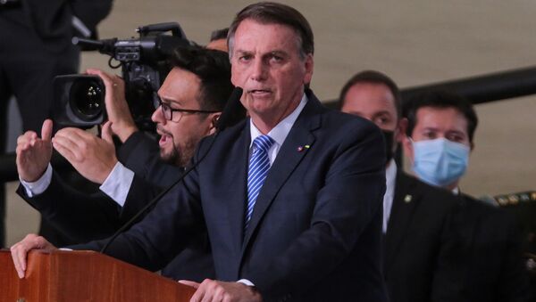 O presidente Jair Bolsonaro  durante cerimônia de posse do senhor Ciro Nogueira, Ministro de Estado Chefe da Casa Civil da Presidência da República, realizado na cidade de Brasília, DF, 4 de agosto de 2021 - Sputnik Brasil