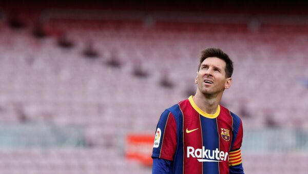 Lionel Messi durante partida do FC Barcelona contra o Celta Vigo da La Liga em Camp Nou, Barcelona, Espanha, 16 de maio de 2021 - Sputnik Brasil