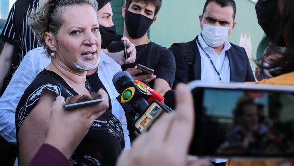 A deputada Joice Hasselmann (PSL-SP) prestou depoimento à Polícia Civil do Distrito Federal antes de se encaminhar ao IML para exames de corpo delito. Na cidade de Brasília, DF, 26 de julho de 2021 - Sputnik Brasil