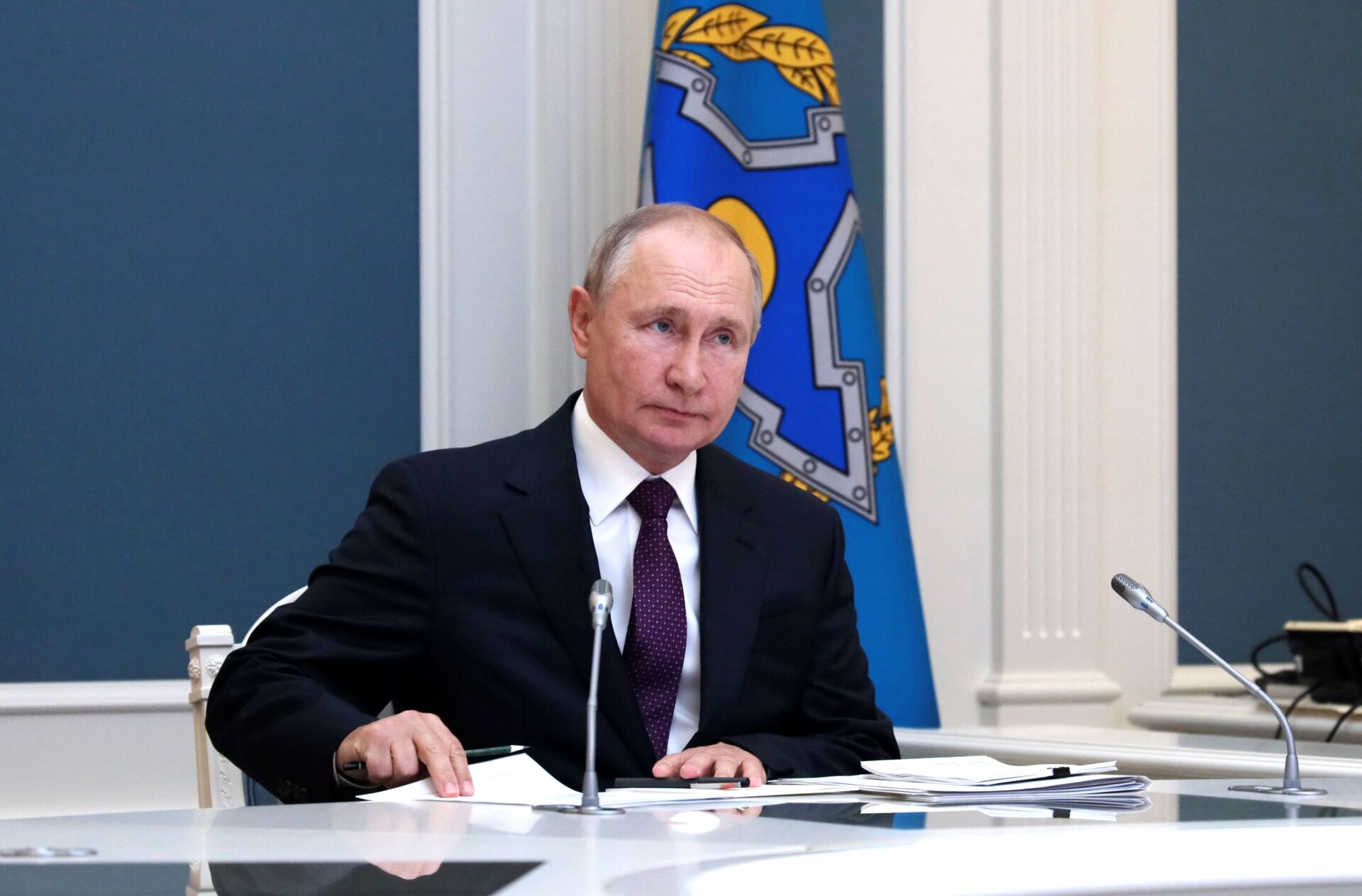 Presidente russo Vladimir Putin durante cúpula da Organização do Tratado de Segurança Coletiva, 23 de agosto de 2021 - Sputnik Brasil, 1920, 09.11.2021
