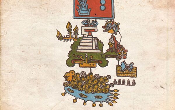 Página do Codex Telleriano-Remensis que, segundo um novo estudo, representa um grande terremoto ocorrido em 1507 no sul do México. - Sputnik Brasil
