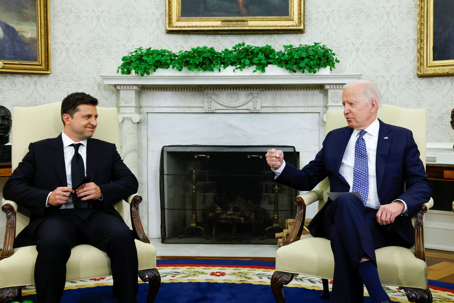 Presidente dos EUA Joe Biden durante encontro com o presidente ucraniano Vladimir Zelensky na Casa Branca, EUA, 1º de setembro de 2021 - Sputnik Brasil, 1920, 28.01.2022