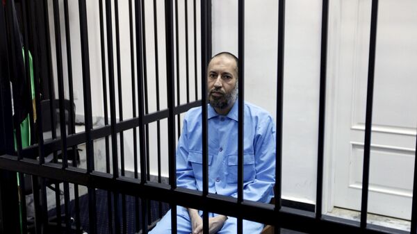 Saadi Kadhafi, durante uma audiência em um tribunal, Trípoli, Líbia, 7 de fevereiro de 2016 - Sputnik Brasil