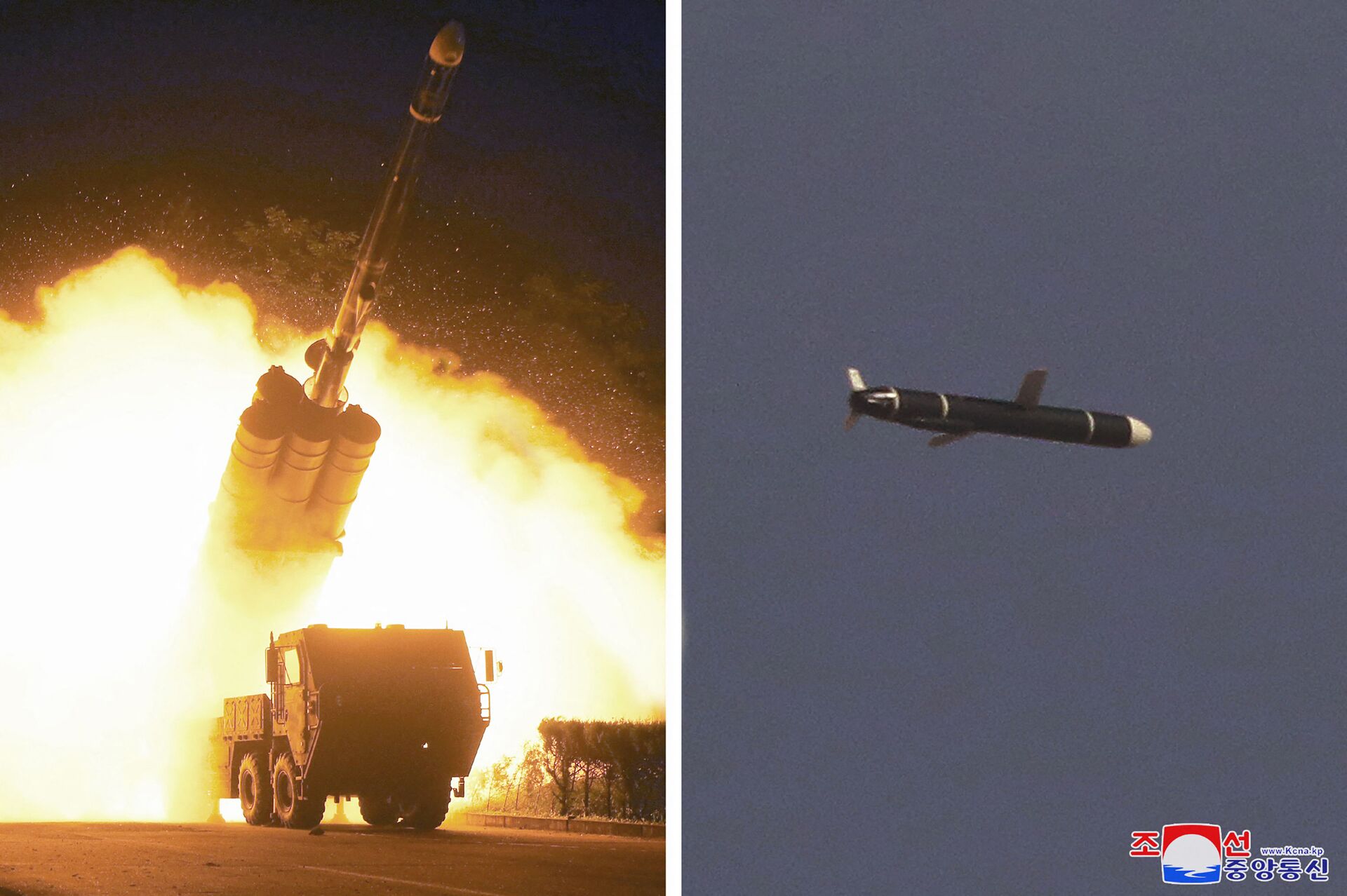 Testes do novo míssil de cruzeiro de longo alcance na Coreia do Norte em 11 e 12 de setembro, na foto divulgada pela KCNA - Sputnik Brasil, 1920, 09.11.2021