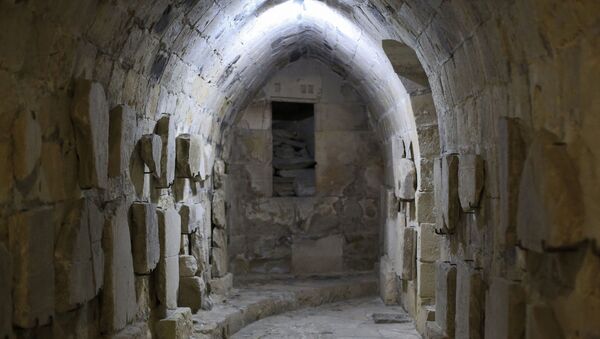 Lápides de cruzados na capela dos cavaleiros templários em Chipre. Foto de arquivo - Sputnik Brasil