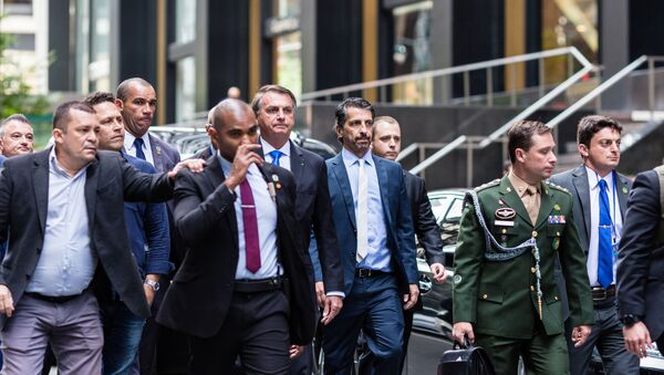 Presidente do Brasil, Jair Bolsonaro, sai de seu hotel enquanto participa da 76ª sessão da Assembleia Geral da ONU, em Nova York, EUA, em 20 de setembro de 2021 - Sputnik Brasil