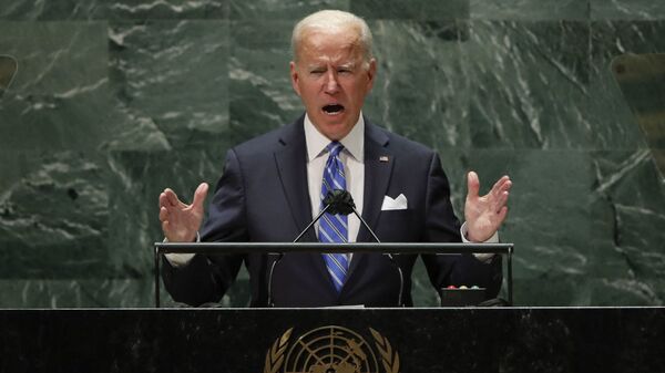 Presidente dos EUA, Joe Biden, discursa na 76ª sessão da Assembleia Geral das Nações Unidas, em 21 de setembro de 2021, na sede da organização, em Nova York - Sputnik Brasil