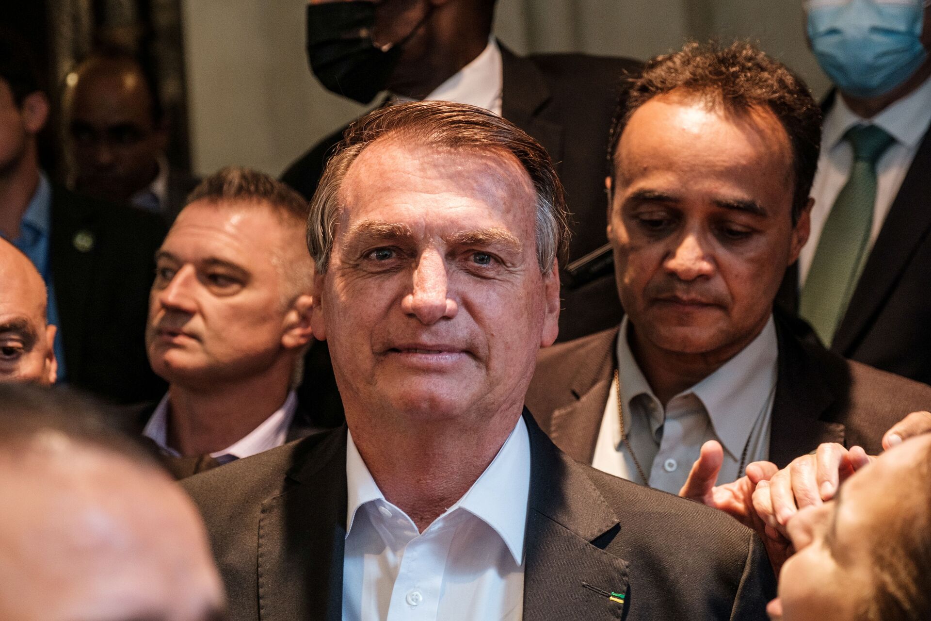 Presidente Jair Bolsonaro saúda apoiadores perto de hotel durante 76ª sessão da Assembleia Geral da ONU em Nova York, 21 de setembro de 2021 - Sputnik Brasil, 1920, 09.11.2021