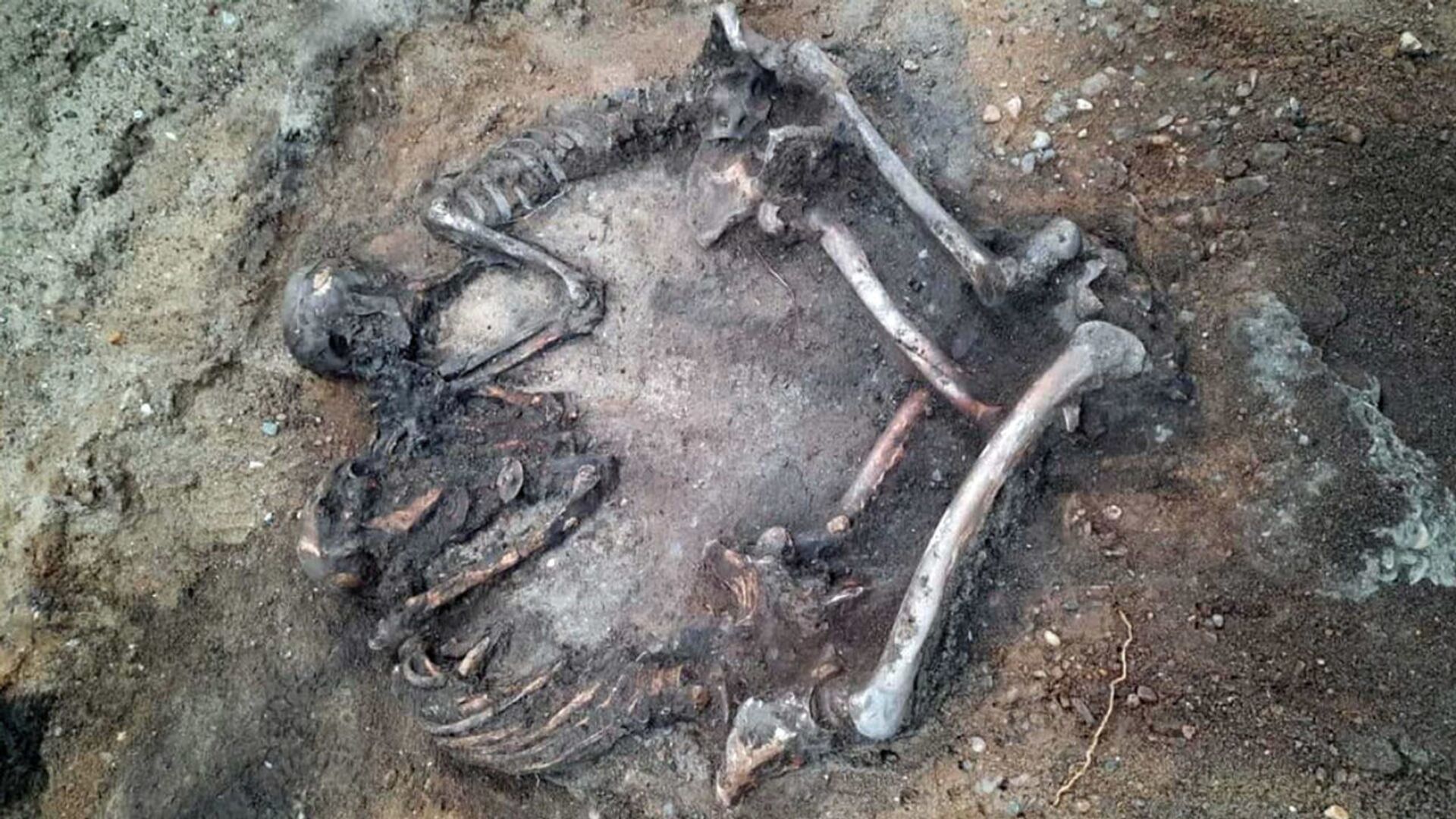 Dois esqueletos encontrados com mão e pernas entrelaçadas em forma de coração na Rússia - Sputnik Brasil, 1920, 09.11.2021