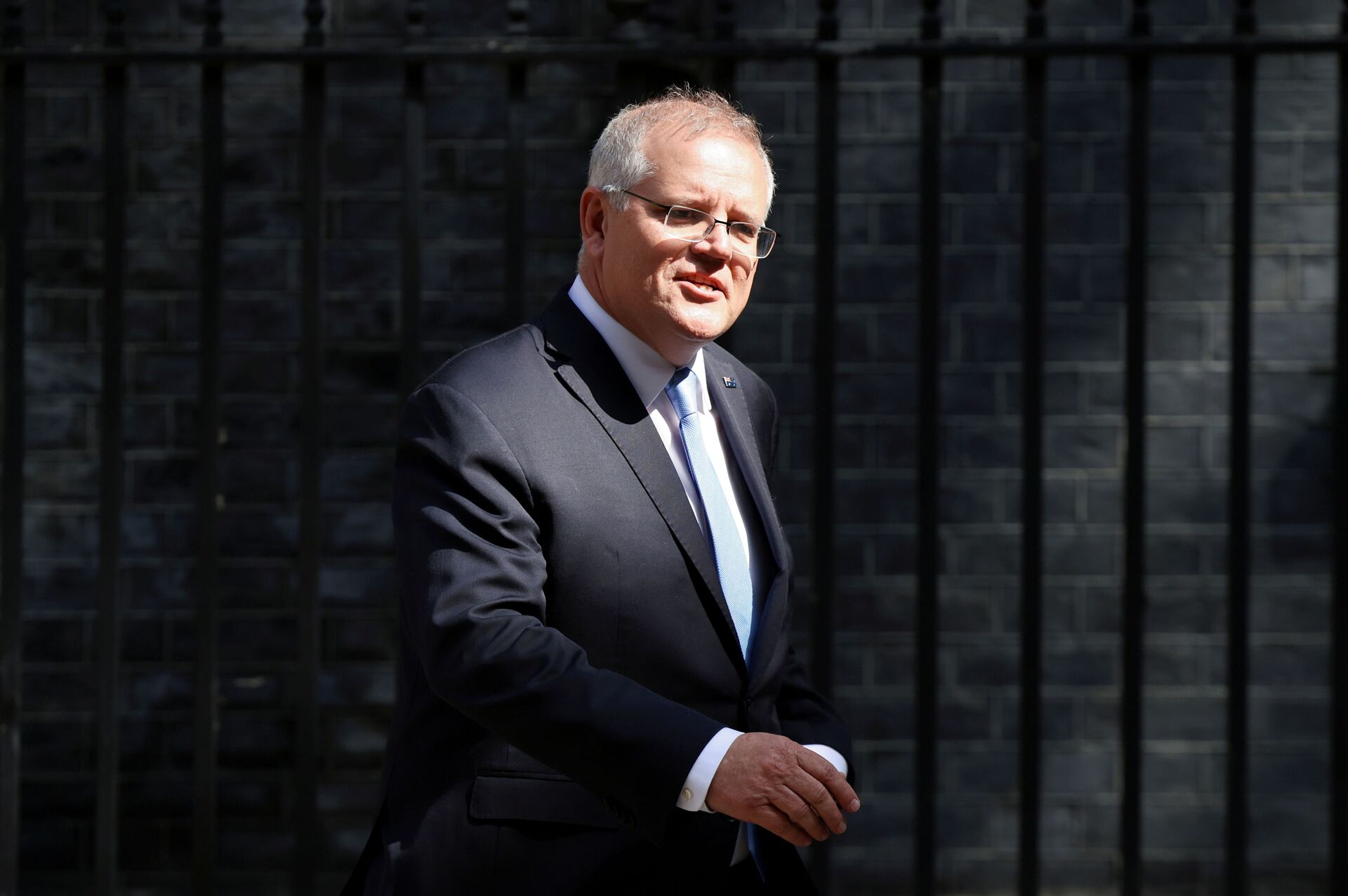 Scott Morrison, primeiro-ministro da Austrália, deixa Downing Street em Londres, Reino Unido, 15 de junho de 2021 - Sputnik Brasil, 1920, 20.01.2022