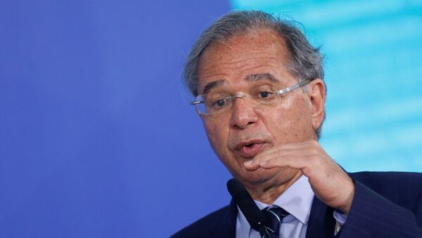 Ministro da Economia, Paulo Guedes, durante cerimônia no Palácio do Planalto - Sputnik Brasil