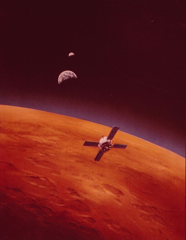 Ilustração da órbita de Marte com a espaçonave Mariner 9, colocada em sua órbita em 13 de novembro de 1971. - Sputnik Brasil