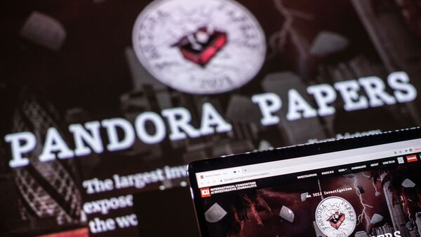Ilustração fotográfica mostra logotipo do Pandora Papers, em Lavau-sur-Loire, oeste da França, em 4 de outubro de 2021 - Sputnik Brasil