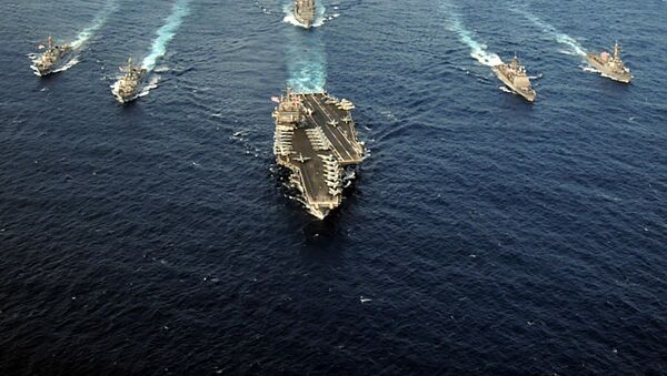 Grupo de ataque de porta-aviões liderado pelo USS Enterprise (CVN 65) no oceano Atlântico - Sputnik Brasil