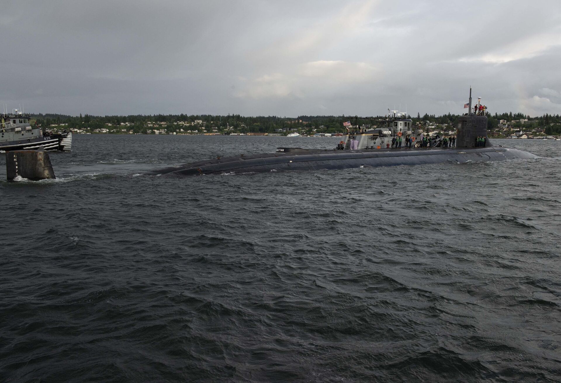 Submarino de ataque rápido norte-americano USS Connecticut, de classe Seawolf, na base naval Kitsap-Bremerton, Washington, 27 de maio de 2021 - Sputnik Brasil, 1920, 09.11.2021