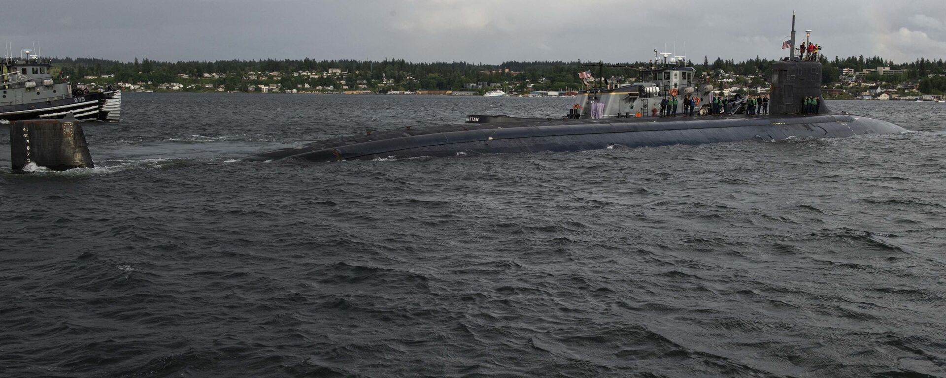 Submarino de ataque rápido norte-americano USS Connecticut, de classe Seawolf, na base naval Kitsap-Bremerton, Washington, 27 de maio de 2021 - Sputnik Brasil, 1920, 02.11.2021