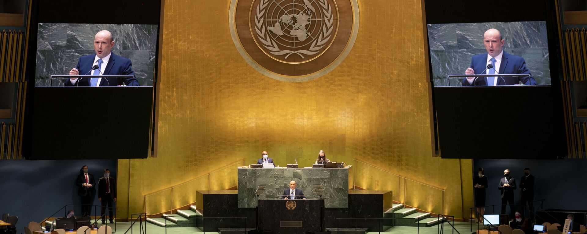 Naftali Bennett, primeiro-ministro de Israel, discursa na 76ª Sessão da Assembleia Geral das Nações Unidas em Nova York, EUA, 27 de setembro de 2021 - Sputnik Brasil, 1920, 23.04.2022