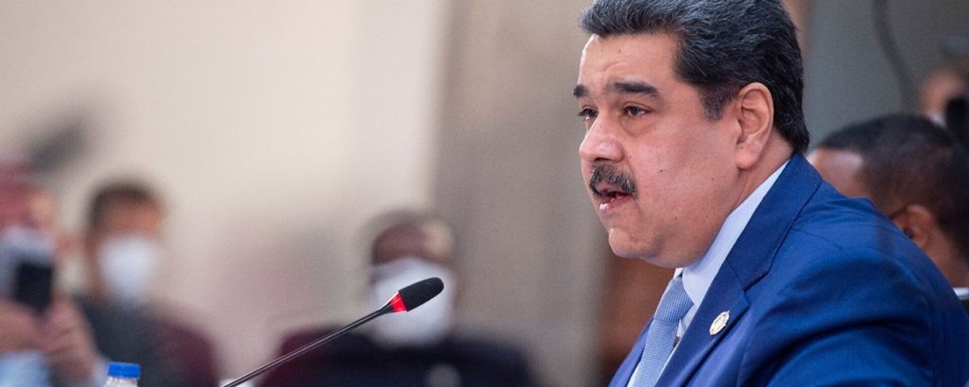 Nicolás Maduro, presidente da Venezuela, fala durante cúpula da Comunidade dos Estados da América Latina e do Caribe (CELAC, na sigla em inglês), no Palácio Nacional da Cidade do México, México, 18 de setembro de 2021 - Sputnik Brasil, 1920, 15.10.2021