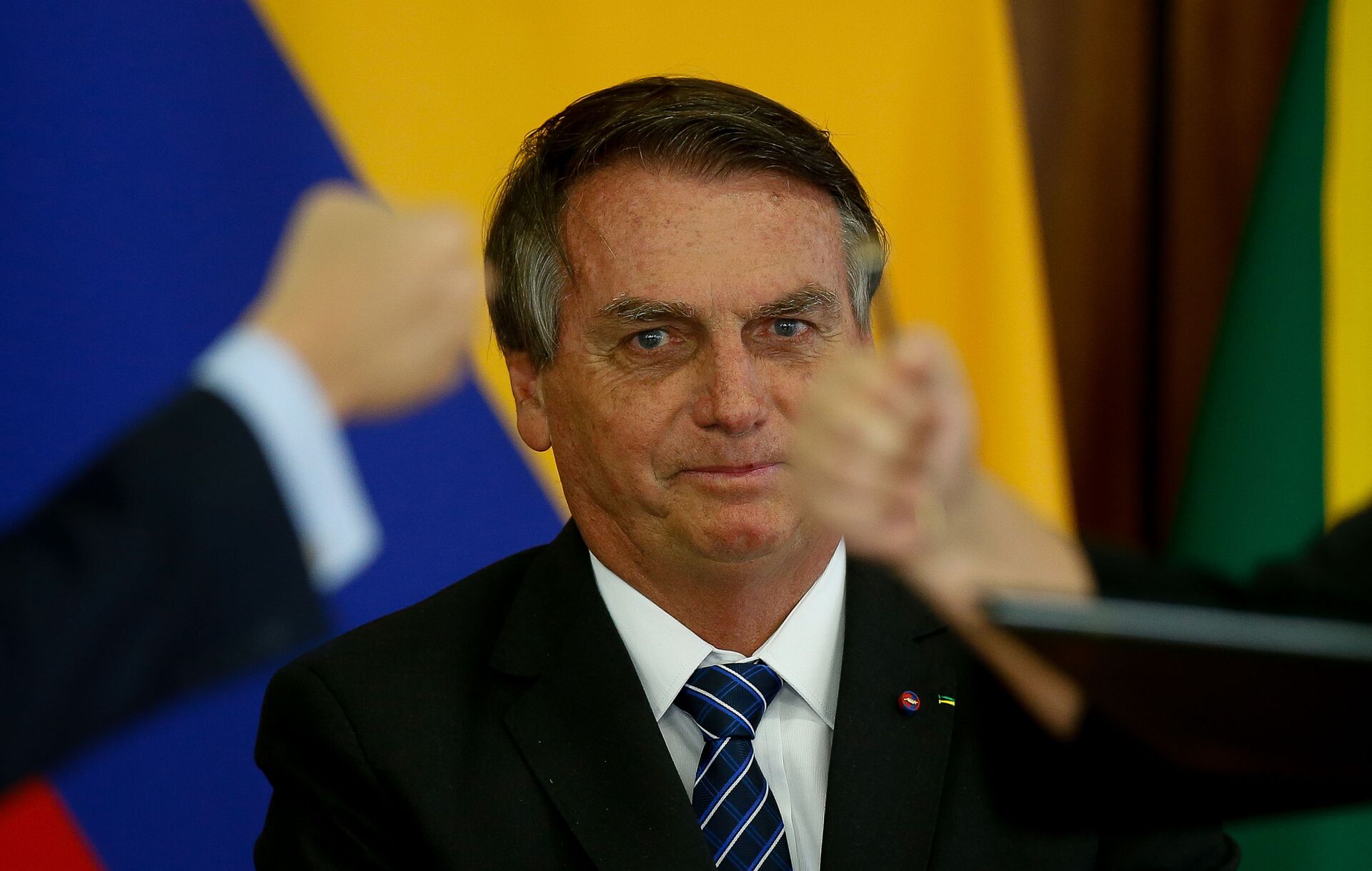 O presidente Jair Bolsonaro recebe o presidente da Colômbia, Iván Duque, que está em visita oficial ao Brasil, no Palácio do Planalto, em Brasília (DF) - Sputnik Brasil, 1920, 09.11.2021