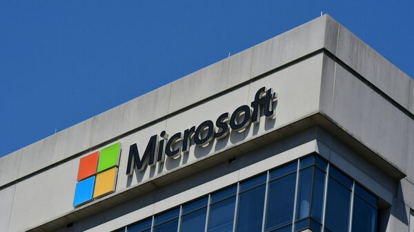 Logo da Microsoft decora um prédio em Maryland - Sputnik Brasil