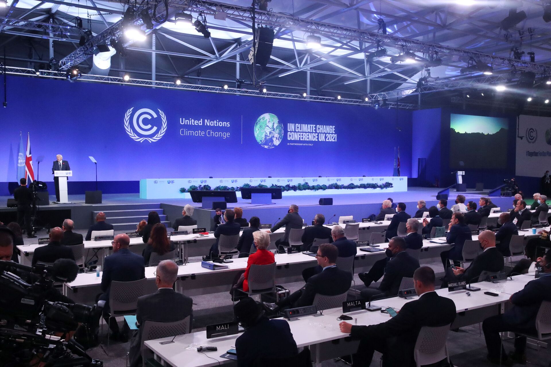 Sir David Attenborough discursa na cerimônia de abertura da Conferência das Nações Unidas sobre Mudança Climática (COP26) em Glasgow, Escócia, Grã-Bretanha, 1 de novembro de 2021 - Sputnik Brasil, 1920, 09.11.2021