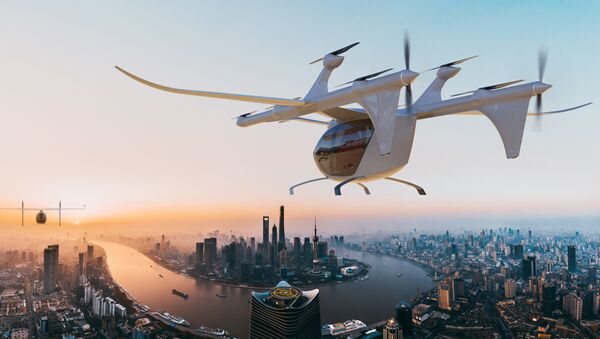 Drone elétrico chinês de pouso e decolagem vertical V1500M da empresa Autoflight - Sputnik Brasil