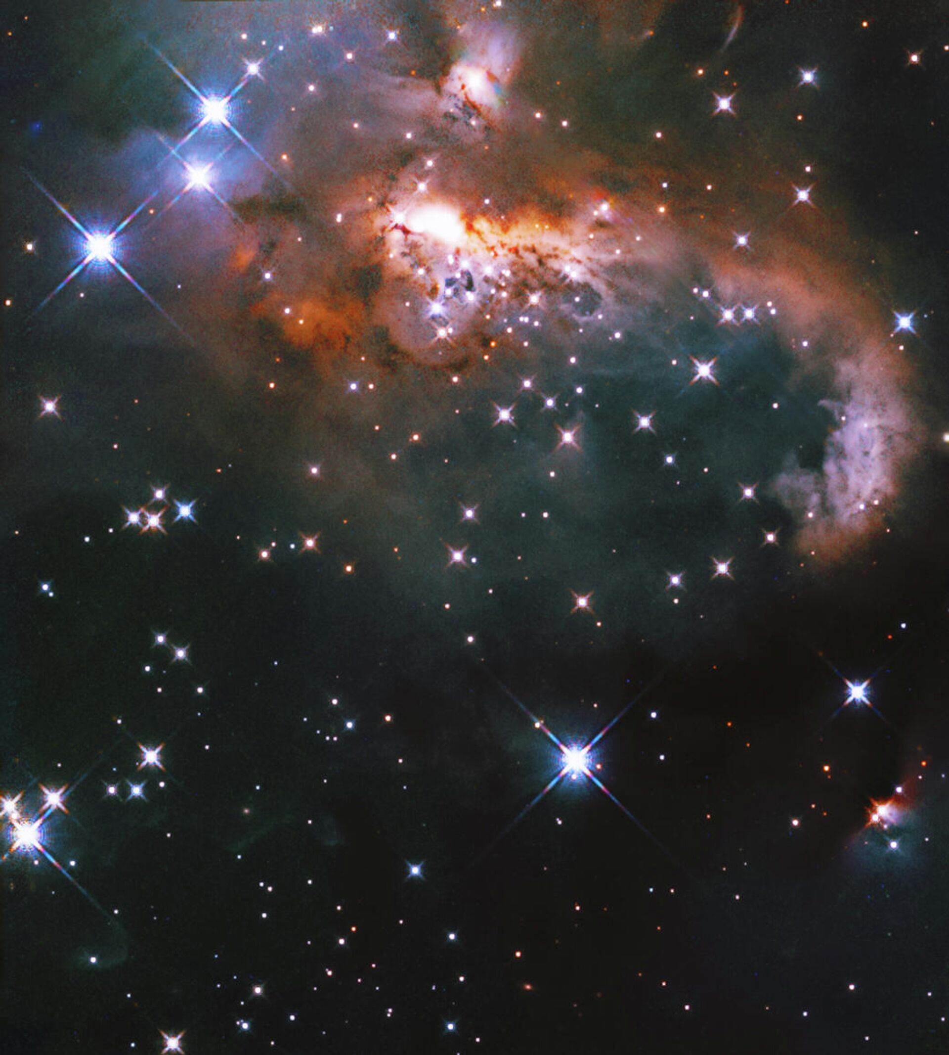 O Telescópio Espacial Hubble registrou uma pequena parte da grande nebulosa boneco de neve - Sputnik Brasil, 1920, 11.11.2021