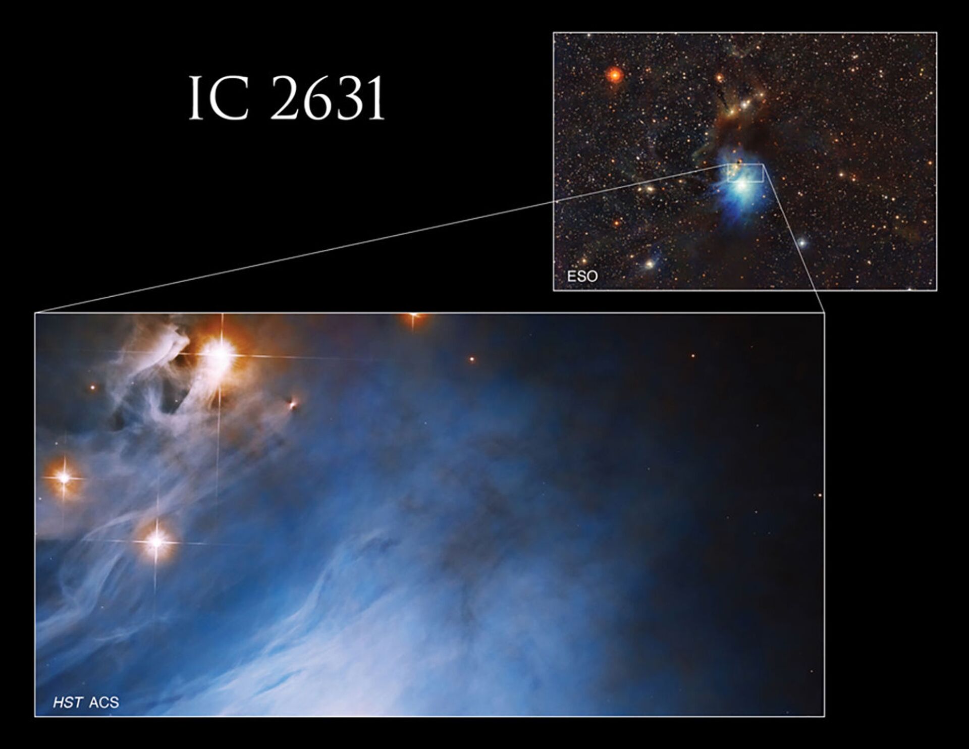 O telescópio observou uma pequena parte de IC2631, em uma pesquisa olhando para os discos de estrelas recém-formadas - Sputnik Brasil, 1920, 14.11.2021